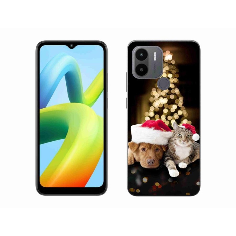 Gelový kryt mmCase na Xiaomi Redmi A1+/A2+ - vánoční pes a kočka