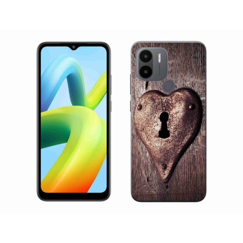 Gelový kryt mmCase na Xiaomi Redmi A1+/A2+ - zámek ve tvaru srdce