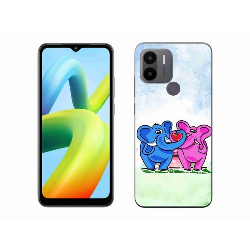 Gelový kryt mmCase na Xiaomi Redmi A1+/A2+ - zamilovaní sloni