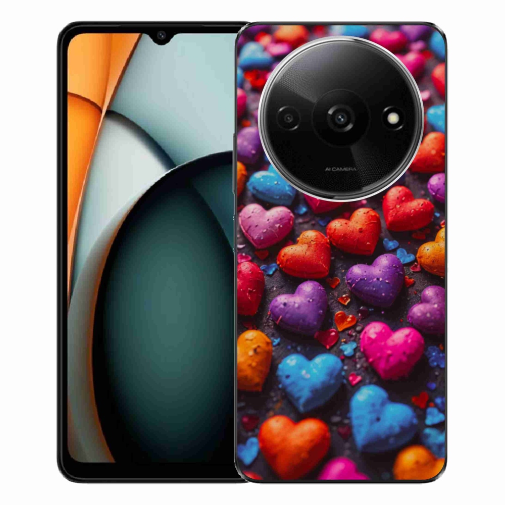 Gelový kryt mmCase na Xiaomi Redmi A3 - barevná srdce