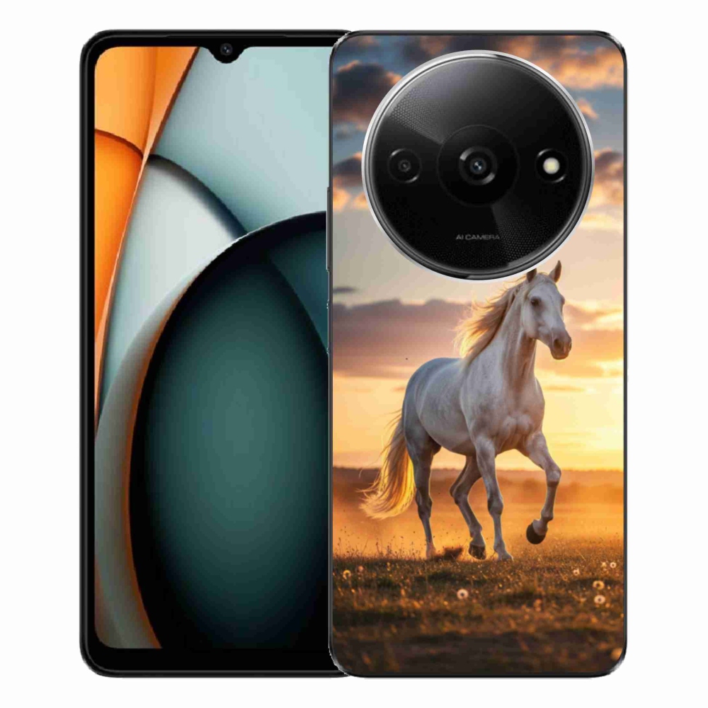 Gelový kryt mmCase na Xiaomi Redmi A3 - běžící bílý kůň 2
