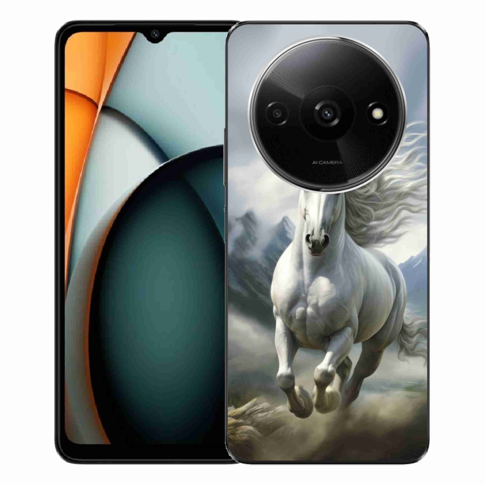 Gelový kryt mmCase na Xiaomi Redmi A3 - běžící bílý kůň 3
