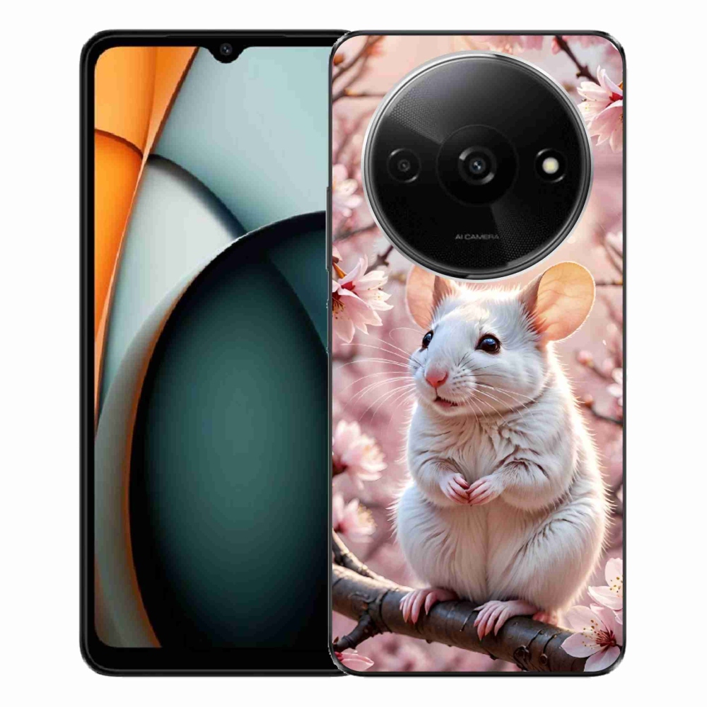 Gelový kryt mmCase na Xiaomi Redmi A3 - bílá myš na větvi