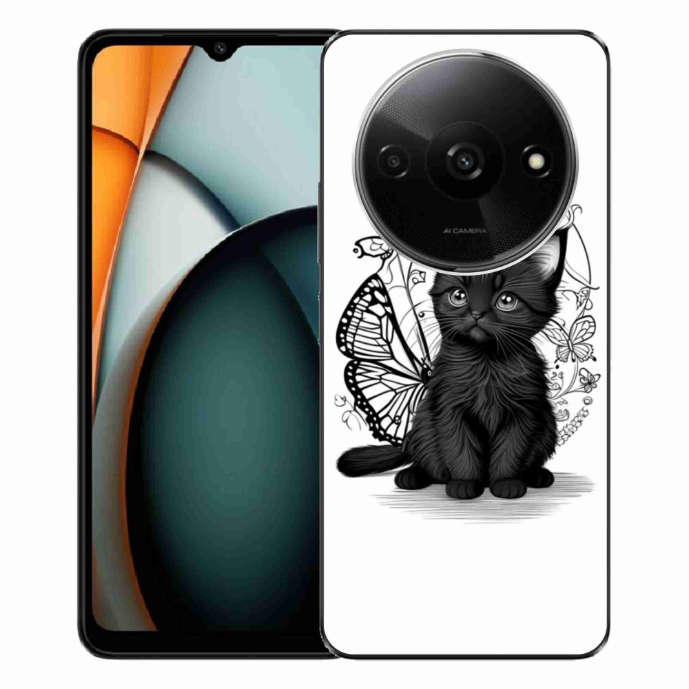 Gelový kryt mmCase na Xiaomi Redmi A3 - černé kotě