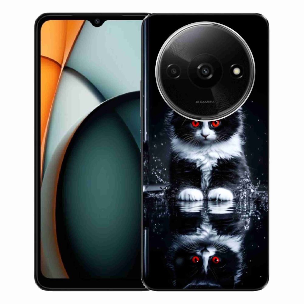 Gelový kryt mmCase na Xiaomi Redmi A3 - černobílé kotě