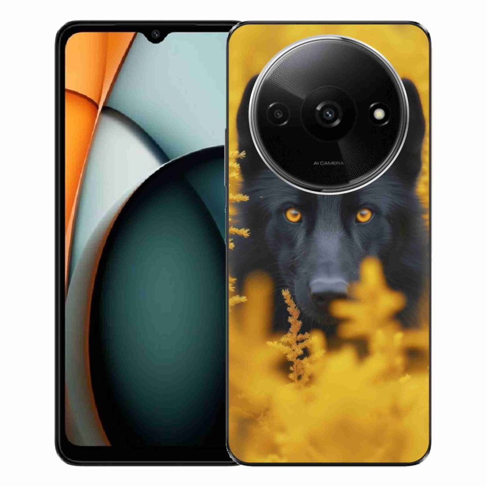 Gelový kryt mmCase na Xiaomi Redmi A3 - černý vlk 2