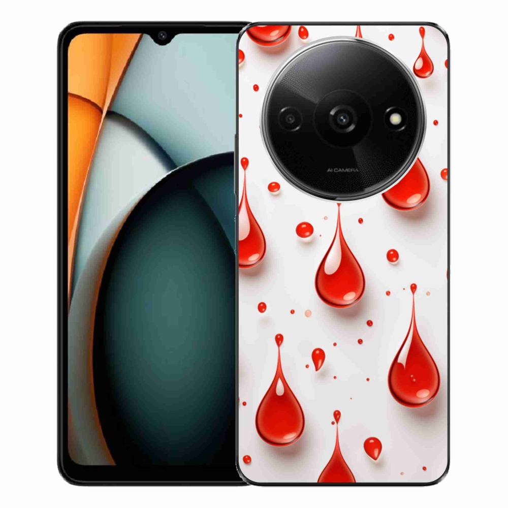 Gelový kryt mmCase na Xiaomi Redmi A3 - červené kapky