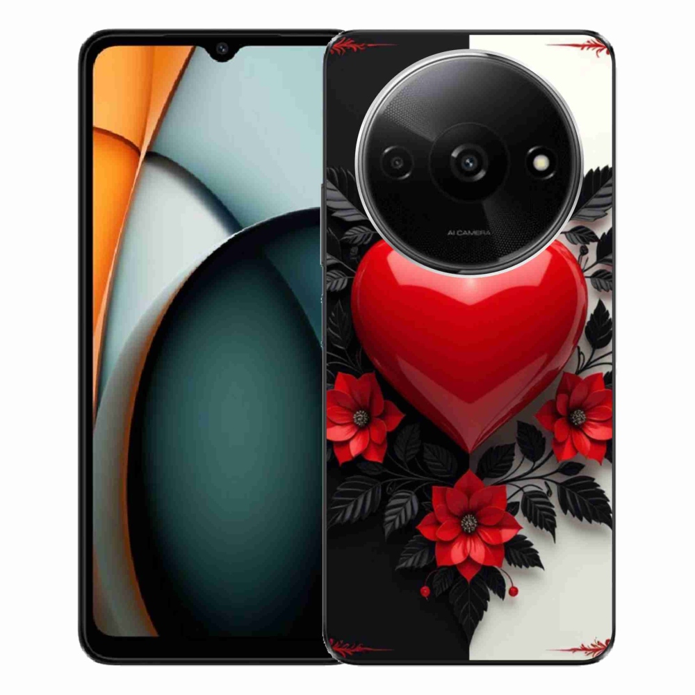 Gelový kryt mmCase na Xiaomi Redmi A3 - červené srdce
