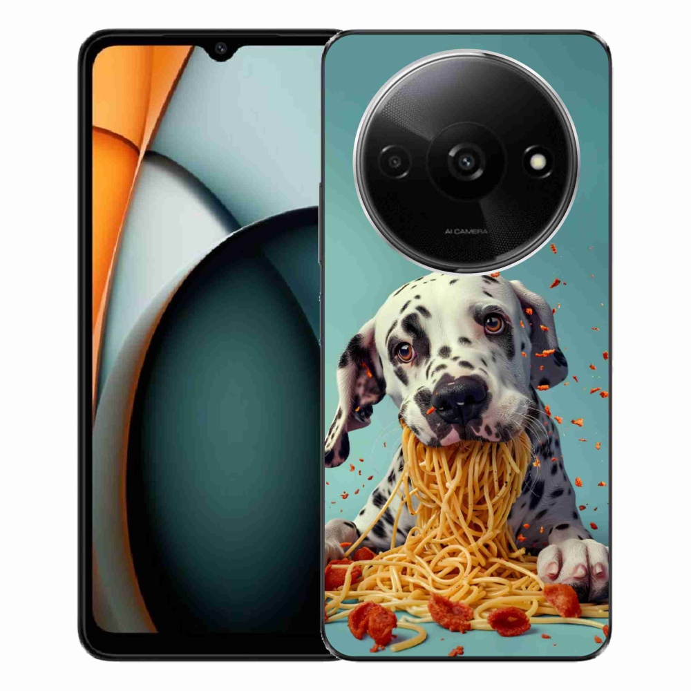 Gelový kryt mmCase na Xiaomi Redmi A3 - dalmatin a špagety