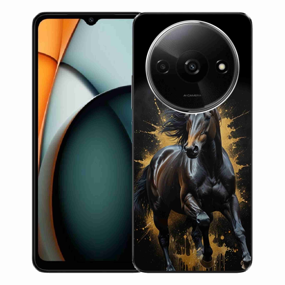 Gelový kryt mmCase na Xiaomi Redmi A3 - elegantní černý hřebec