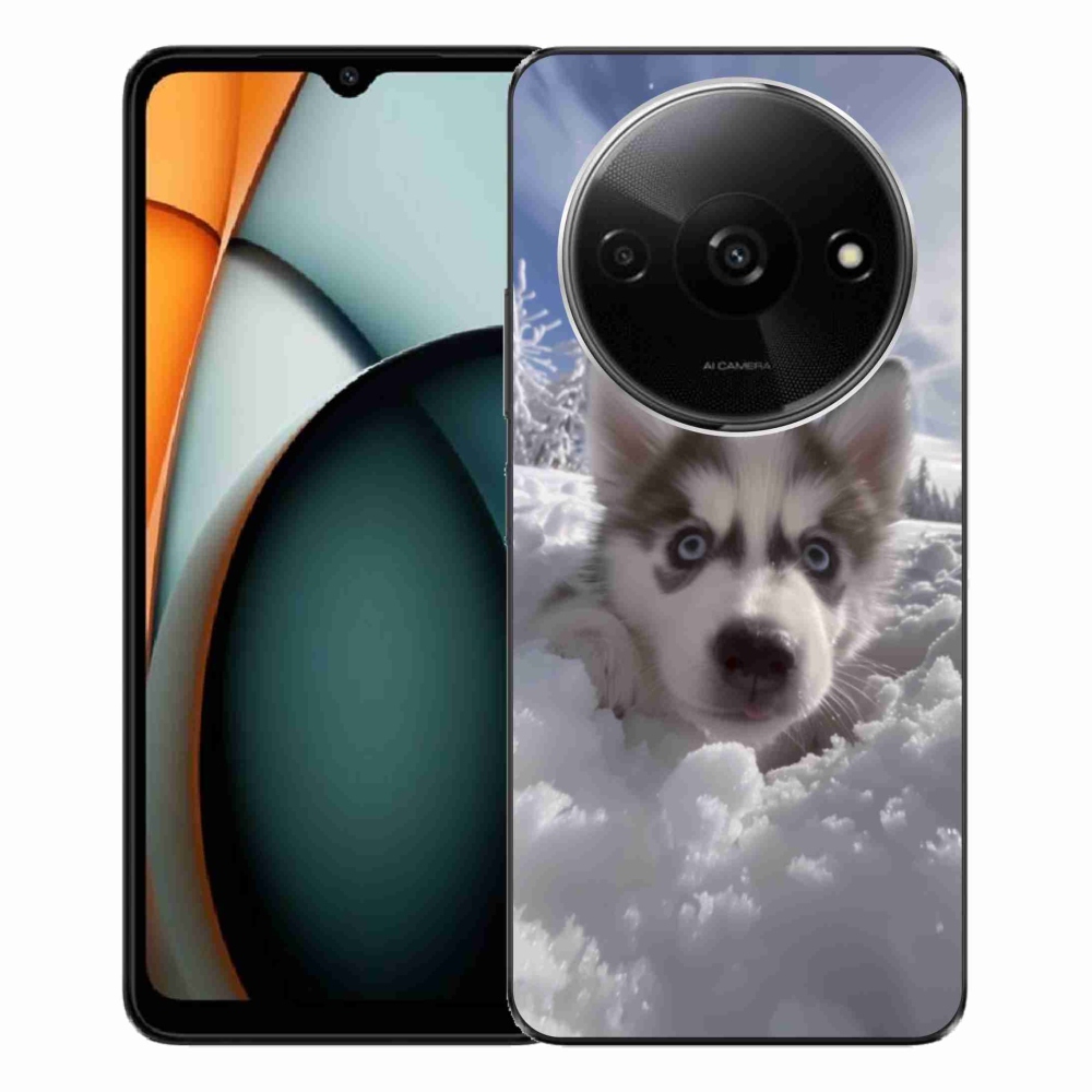 Gelový kryt mmCase na Xiaomi Redmi A3 - husky ve sněhu