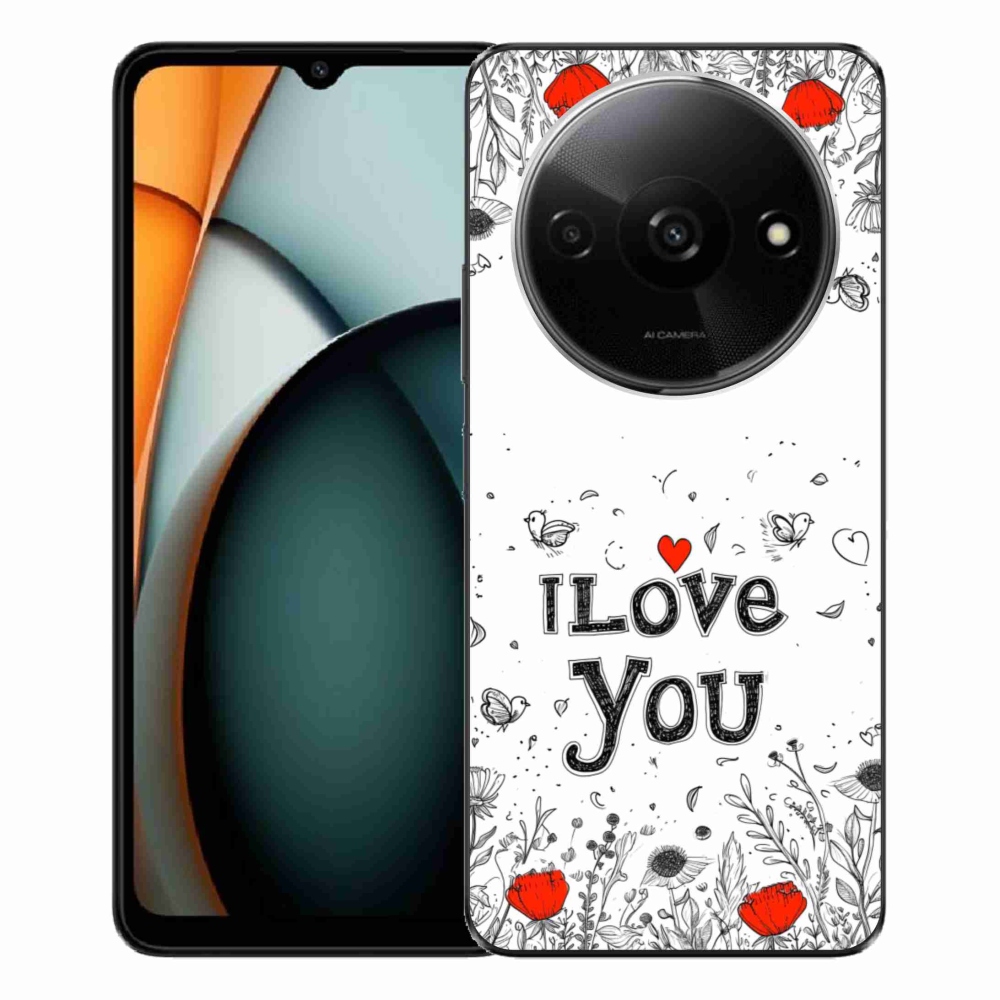 Gelový kryt mmCase na Xiaomi Redmi A3 - I love you bílé pozadí