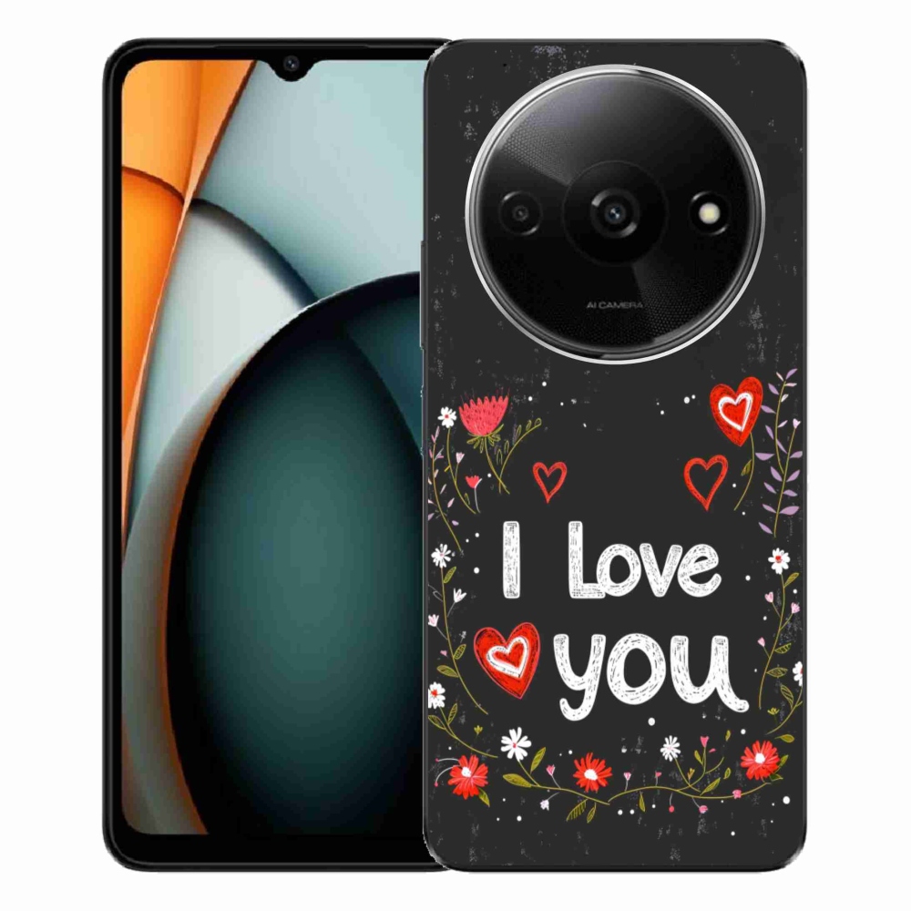 Gelový kryt mmCase na Xiaomi Redmi A3 - I love you černé pozadí