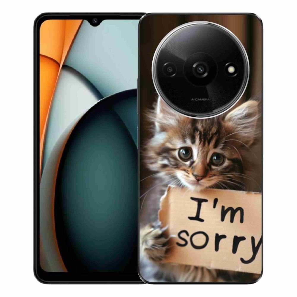 Gelový kryt mmCase na Xiaomi Redmi A3 - kočíčí omluva