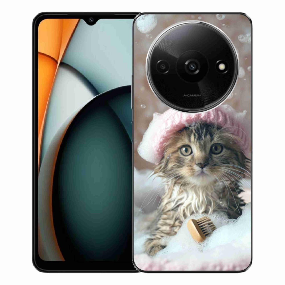 Gelový kryt mmCase na Xiaomi Redmi A3 - kotě a koupel