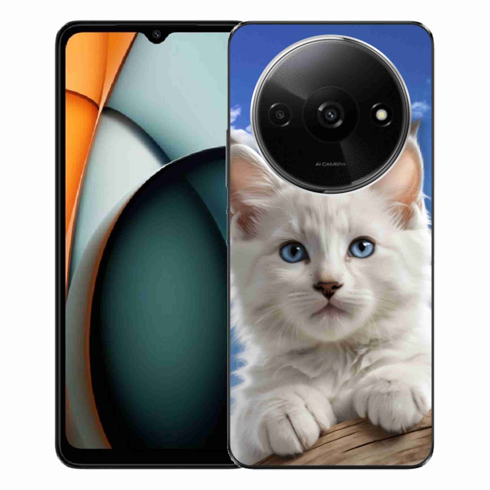 Gelový kryt mmCase na Xiaomi Redmi A3 - kotě a oblaka