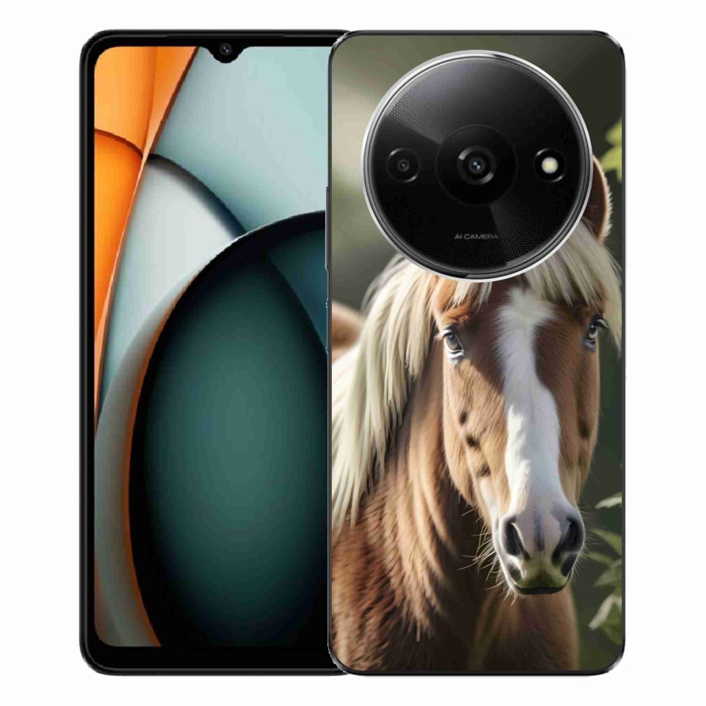 Gelový kryt mmCase na Xiaomi Redmi A3 - kůň se světlou hřívou