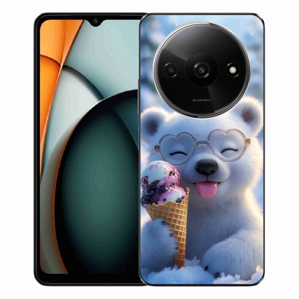 Gelový kryt mmCase na Xiaomi Redmi A3 - medvídek se zmrzlinou