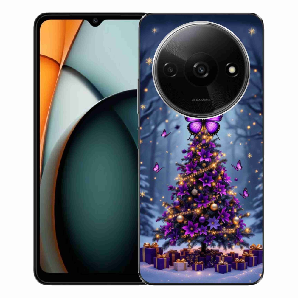 Gelový kryt mmCase na Xiaomi Redmi A3 - motýlí vánoční stromek