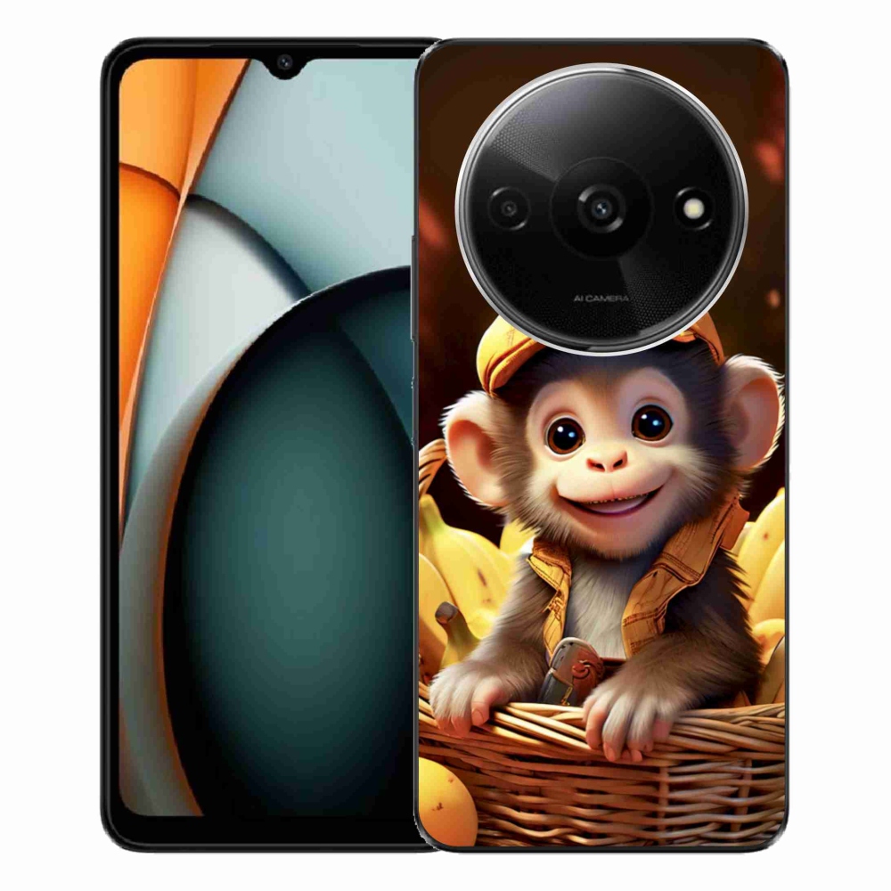 Gelový kryt mmCase na Xiaomi Redmi A3 - opice v košíku