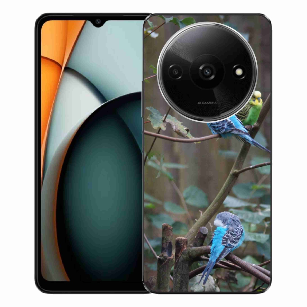Gelový kryt mmCase na Xiaomi Redmi A3 - papoušci na větvi