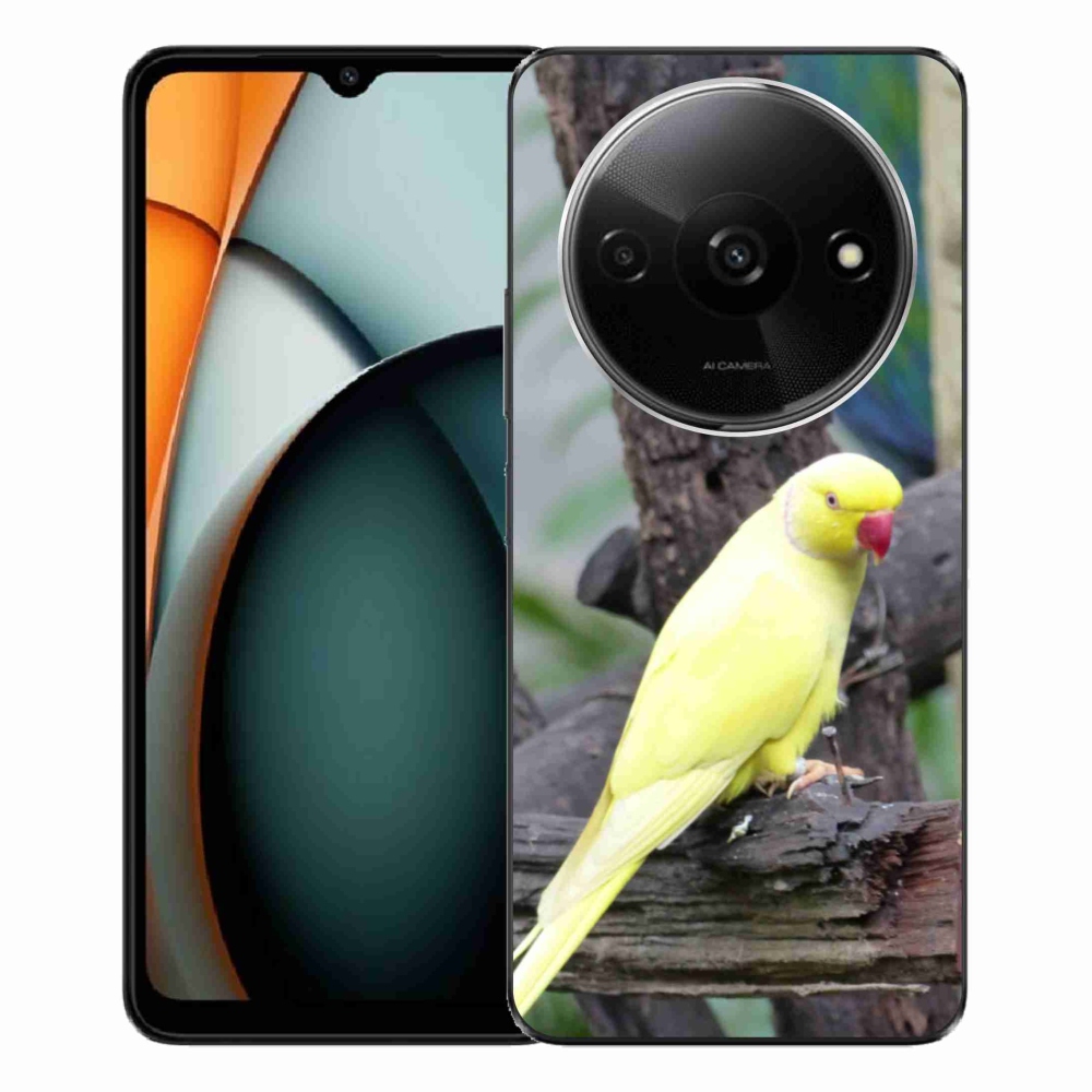 Gelový kryt mmCase na Xiaomi Redmi A3 - papoušek alexandr žlutý
