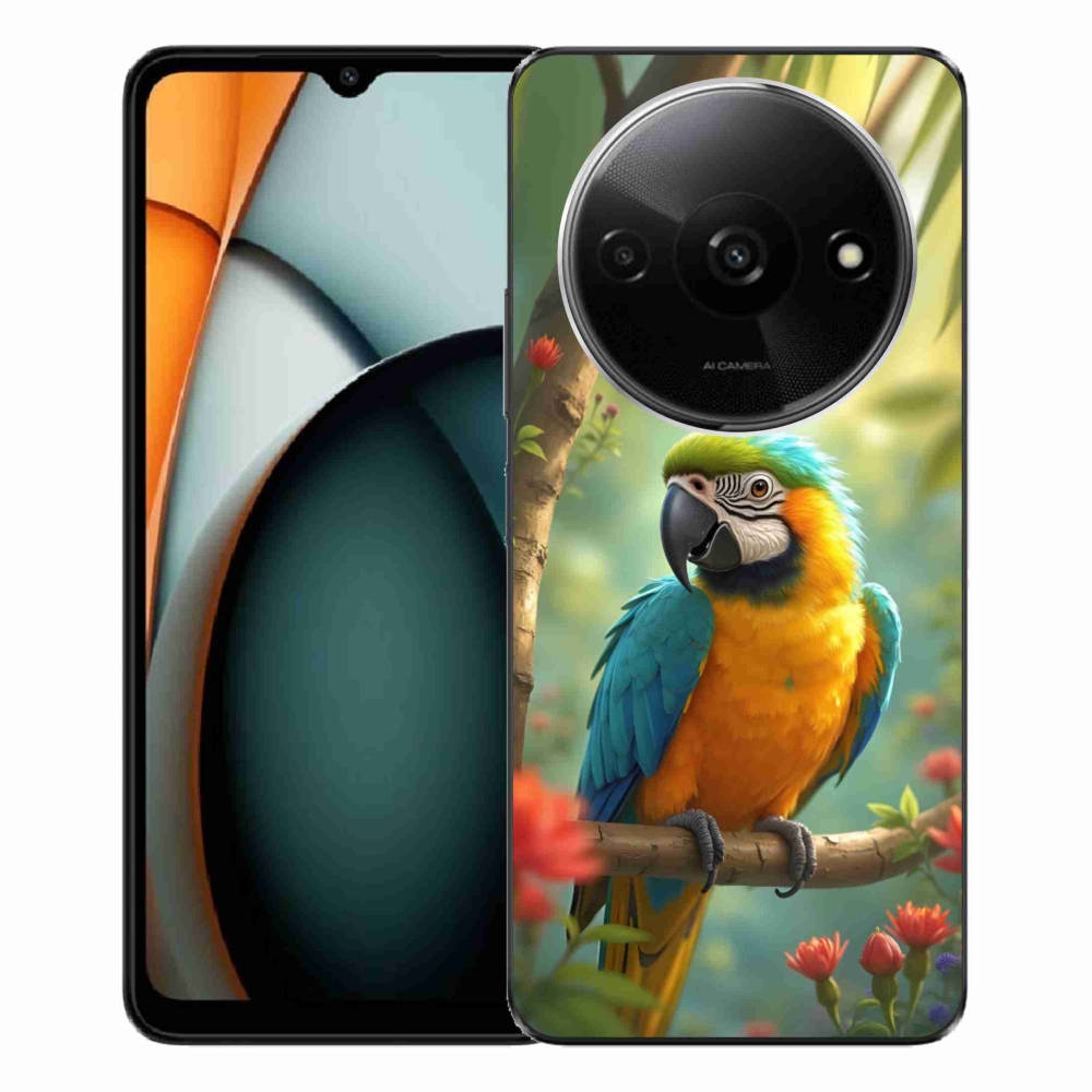 Gelový kryt mmCase na Xiaomi Redmi A3 - papoušek ara modrožlutá