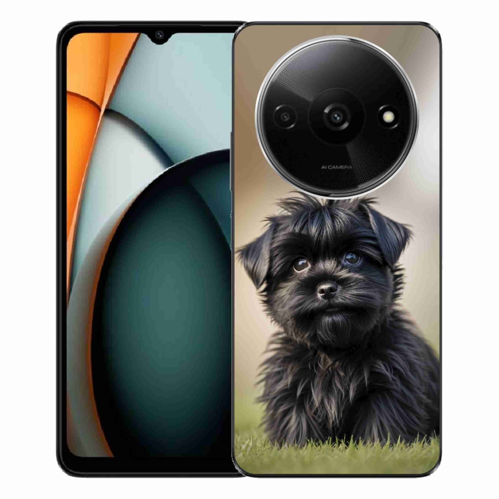 Gelový kryt mmCase na Xiaomi Redmi A3 - roztomilý černý pejsek