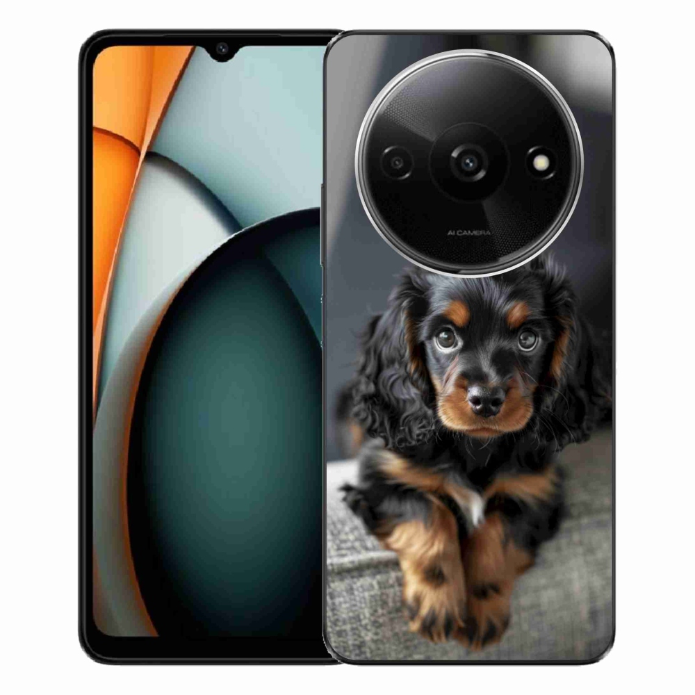 Gelový kryt mmCase na Xiaomi Redmi A3 - roztomilý dlouhosrstý jezevčík