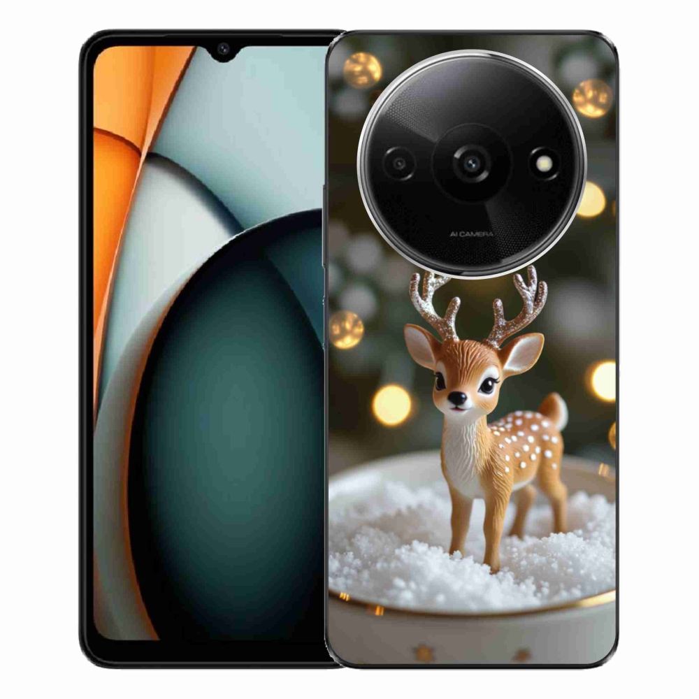 Gelový kryt mmCase na Xiaomi Redmi A3 - roztomilý vánoční jelen