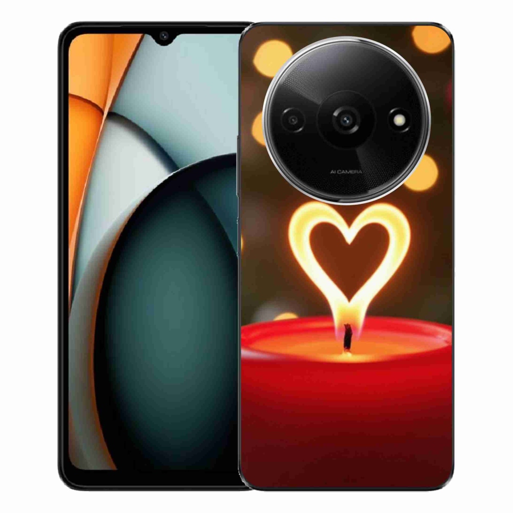 Gelový kryt mmCase na Xiaomi Redmi A3 - srdce z plamene