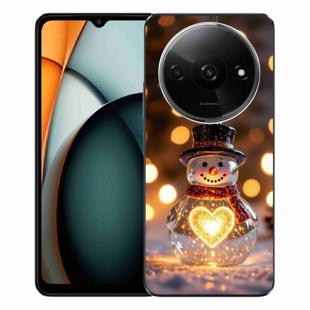 Gelový kryt mmCase na Xiaomi Redmi A3 - svítící vánoční sněhulák
