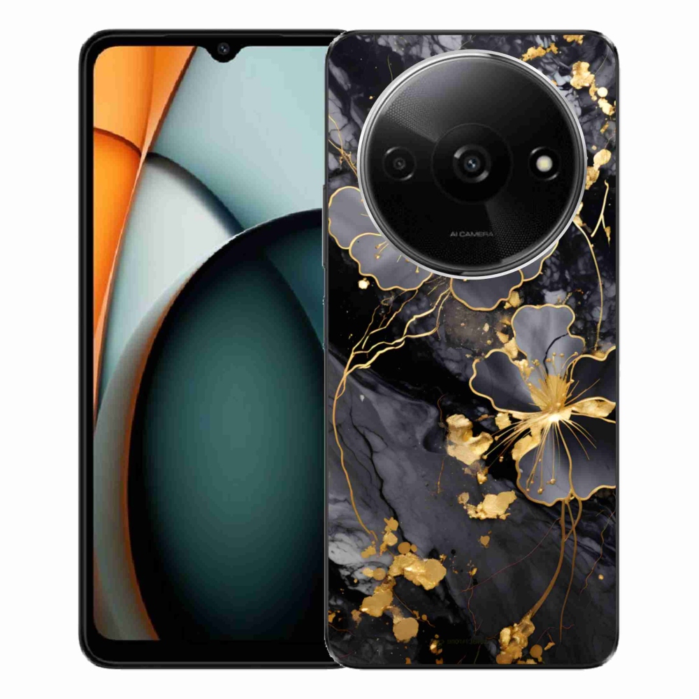 Gelový kryt mmCase na Xiaomi Redmi A3 - zlaté květy