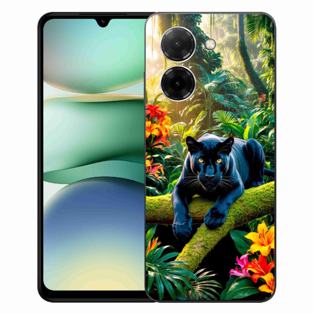 Gelový kryt mmCase na Xiaomi Redmi A5 (171.7x77.8x8.3mm) - černý panter v džungli