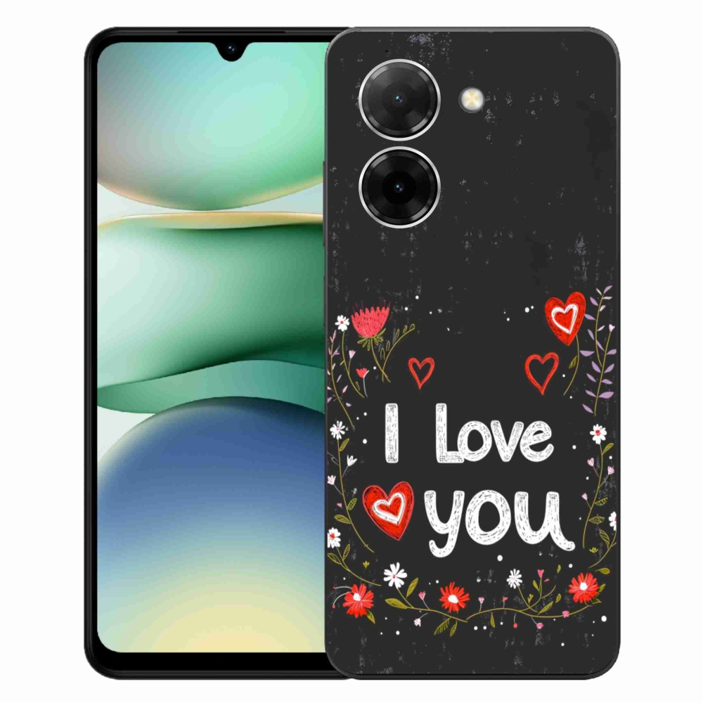 Gelový kryt mmCase na Xiaomi Redmi A5 (171.7x77.8x8.3mm) - I love you černé pozadí