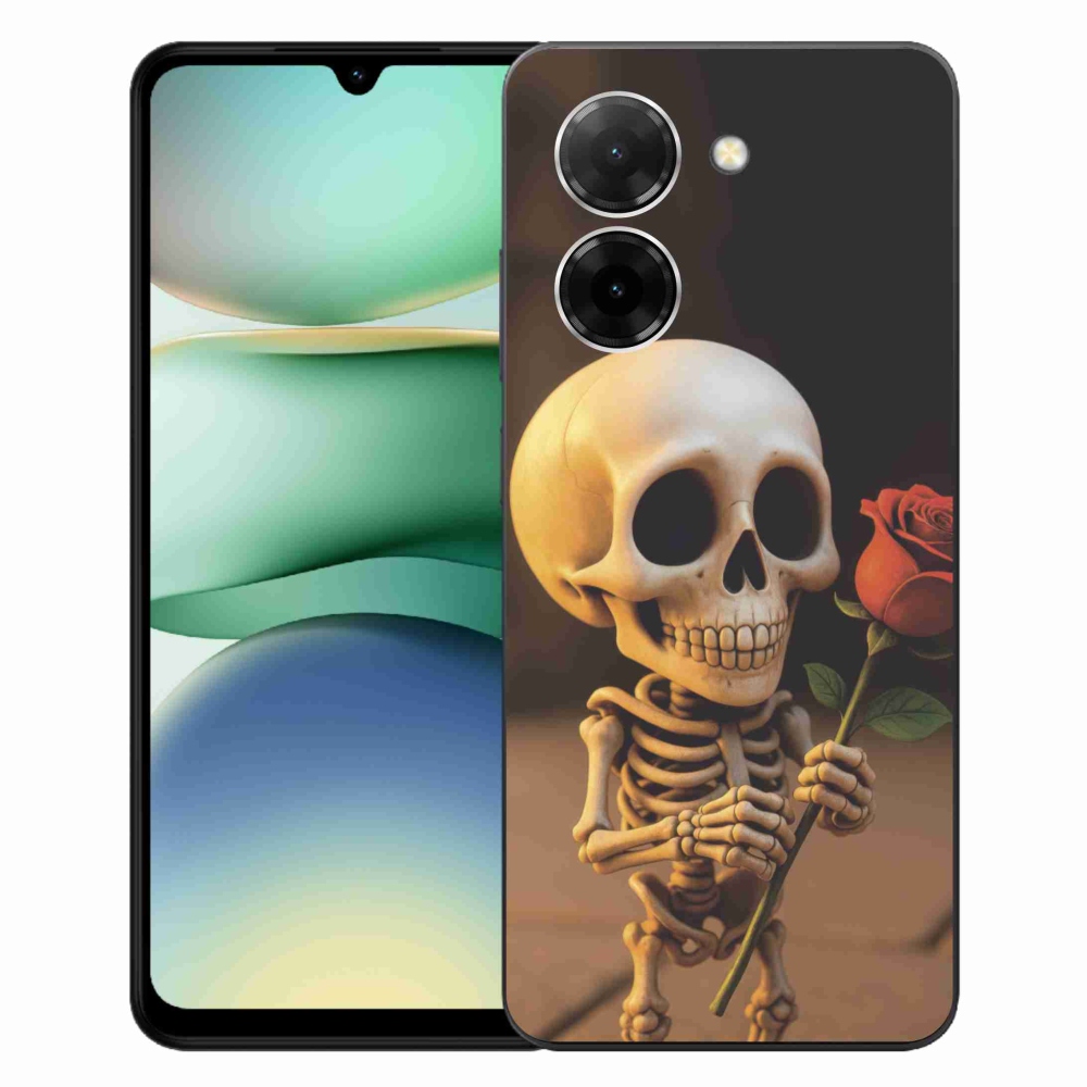 Gelový kryt mmCase na Xiaomi Redmi A5 (171.7x77.8x8.3mm) - kostlivec s růží