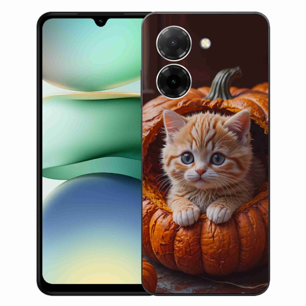 Gelový kryt mmCase na Xiaomi Redmi A5 (171.7x77.8x8.3mm) - kotě a dýně 2