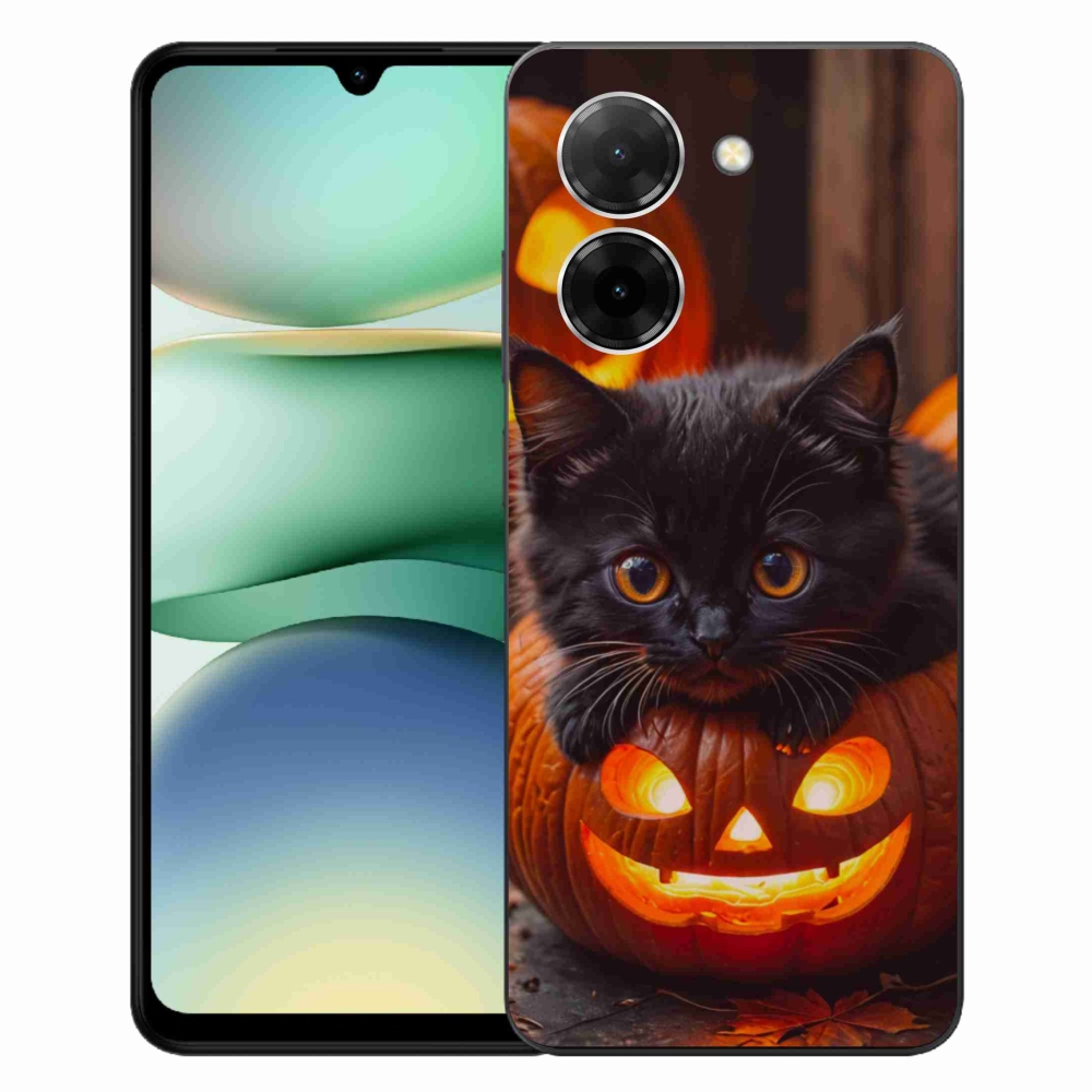 Gelový kryt mmCase na Xiaomi Redmi A5 (171.7x77.8x8.3mm) - kotě a dýně