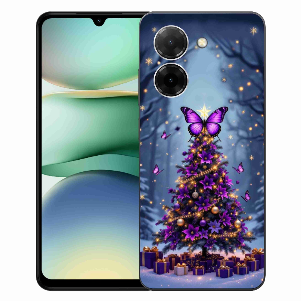 Gelový kryt mmCase na Xiaomi Redmi A5 171mm - motýlí vánoční stromek