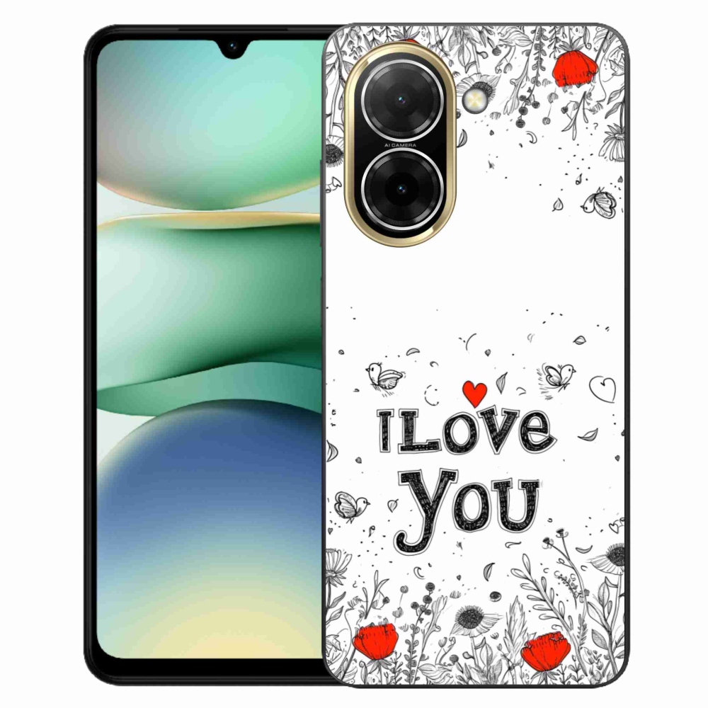 Gelový kryt mmCase na Xiaomi Redmi A5 (173.45x79.35x8.45mm) - I love you bílé pozadí
