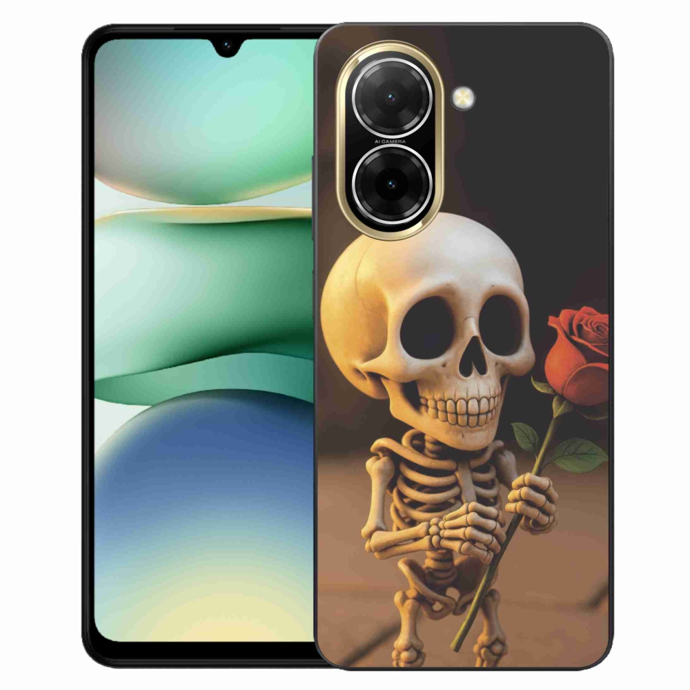 Gelový kryt mmCase na Xiaomi Redmi A5 (173.45x79.35x8.45mm) - kostlivec s růží