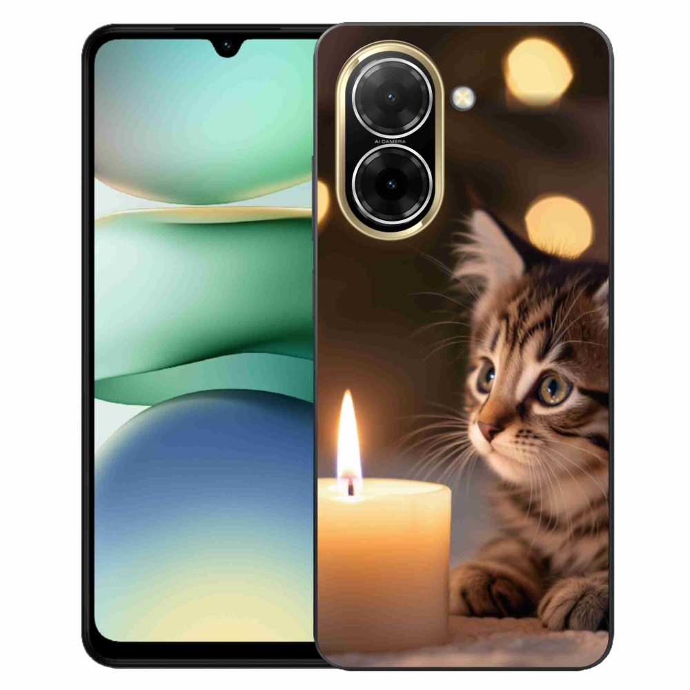 Gelový kryt mmCase na Xiaomi Redmi A5 (173.45x79.35x8.45mm) - kotě a svíčka