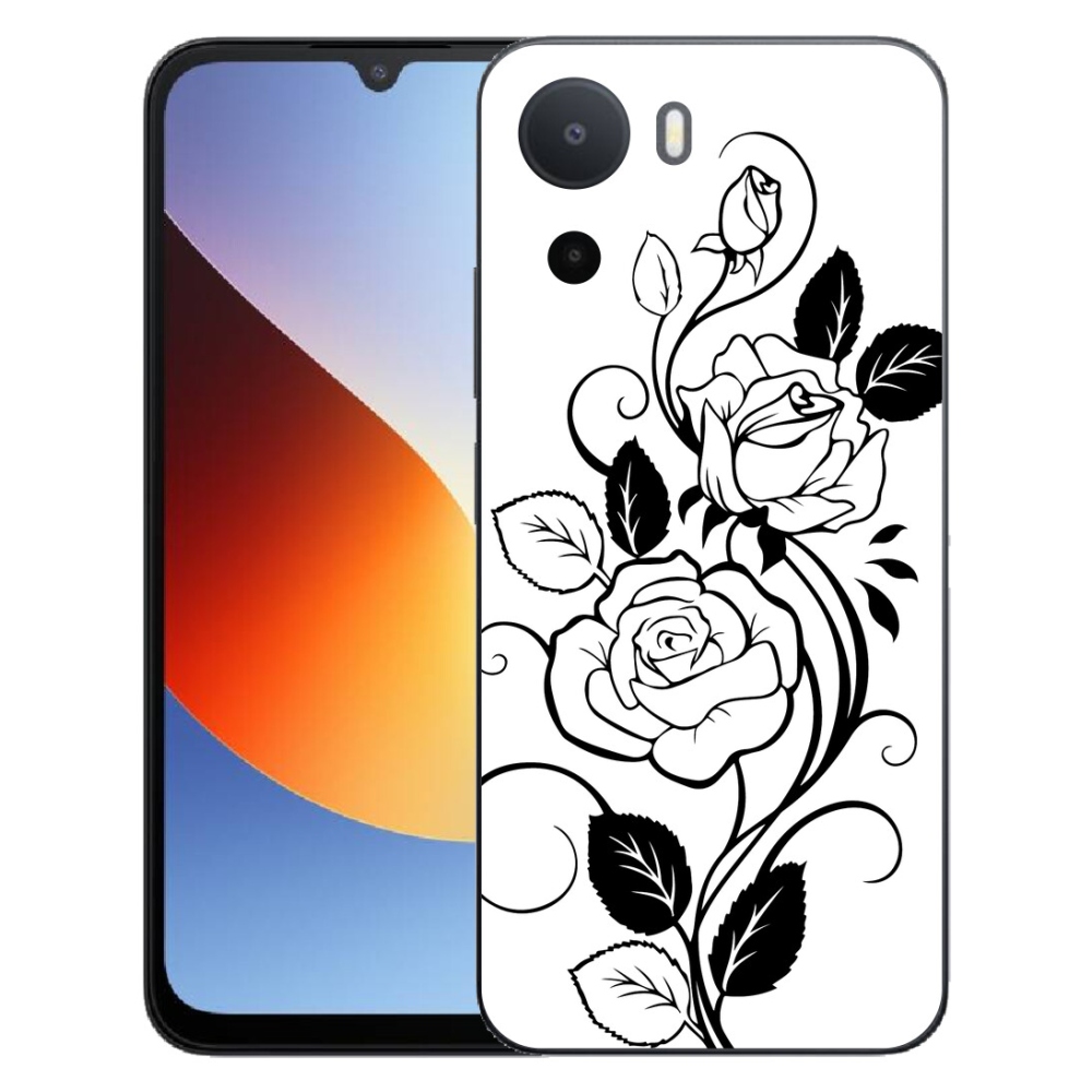 Gelový kryt mmCase na Xiaomi Redmi A7 Pro - černobílá růže