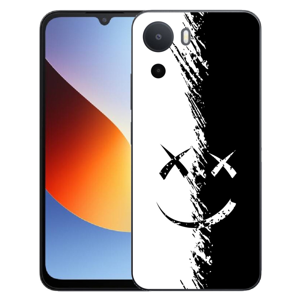Gelový kryt mmCase na Xiaomi Redmi A7 Pro - černobílý smajlík