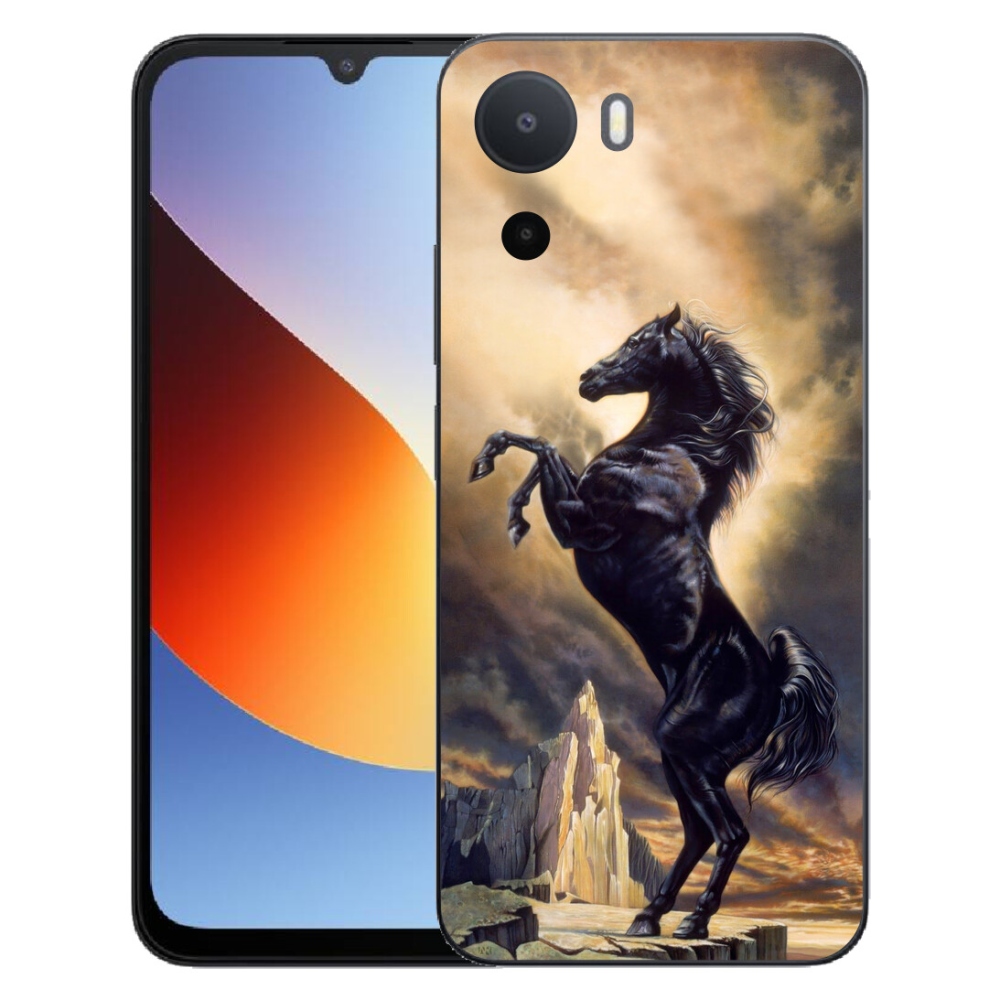 Gelový kryt mmCase na Xiaomi Redmi A7 Pro - černý kreslený kůň