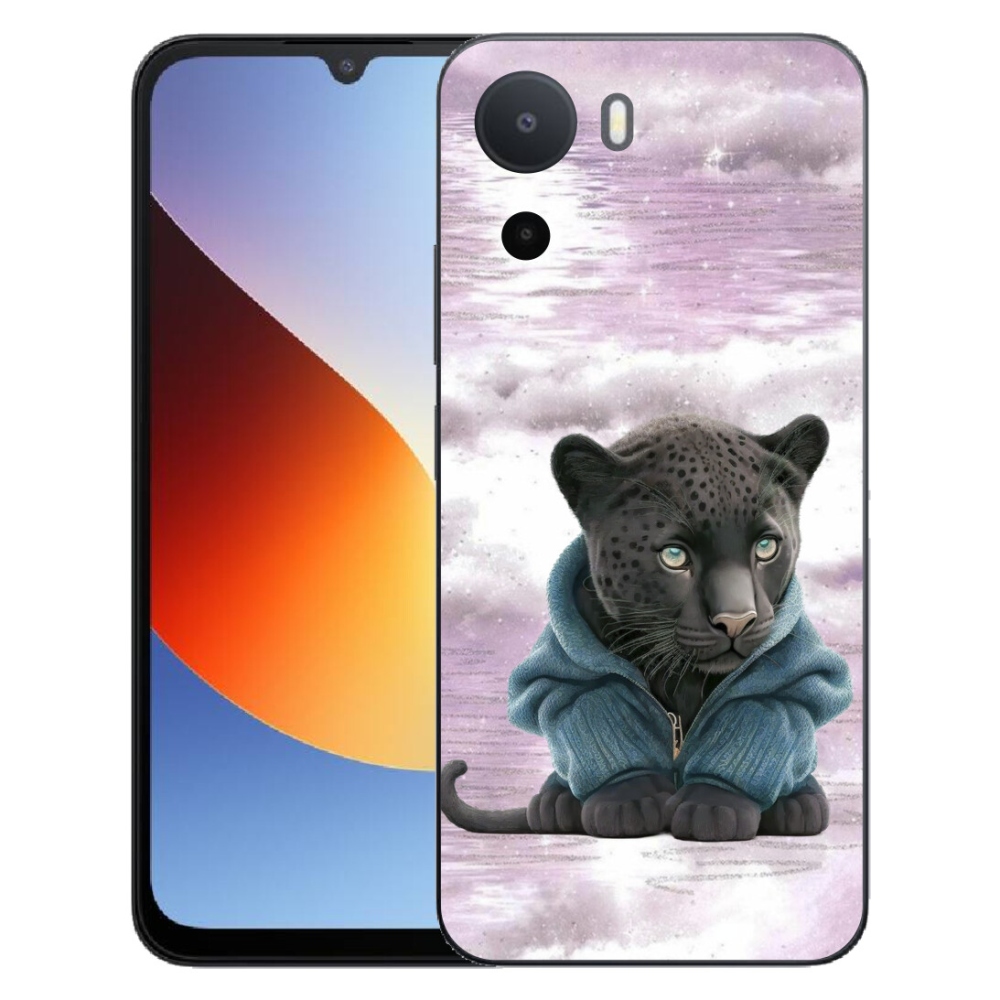 Gelový kryt mmCase na Xiaomi Redmi A7 Pro - černý panter ve svetru