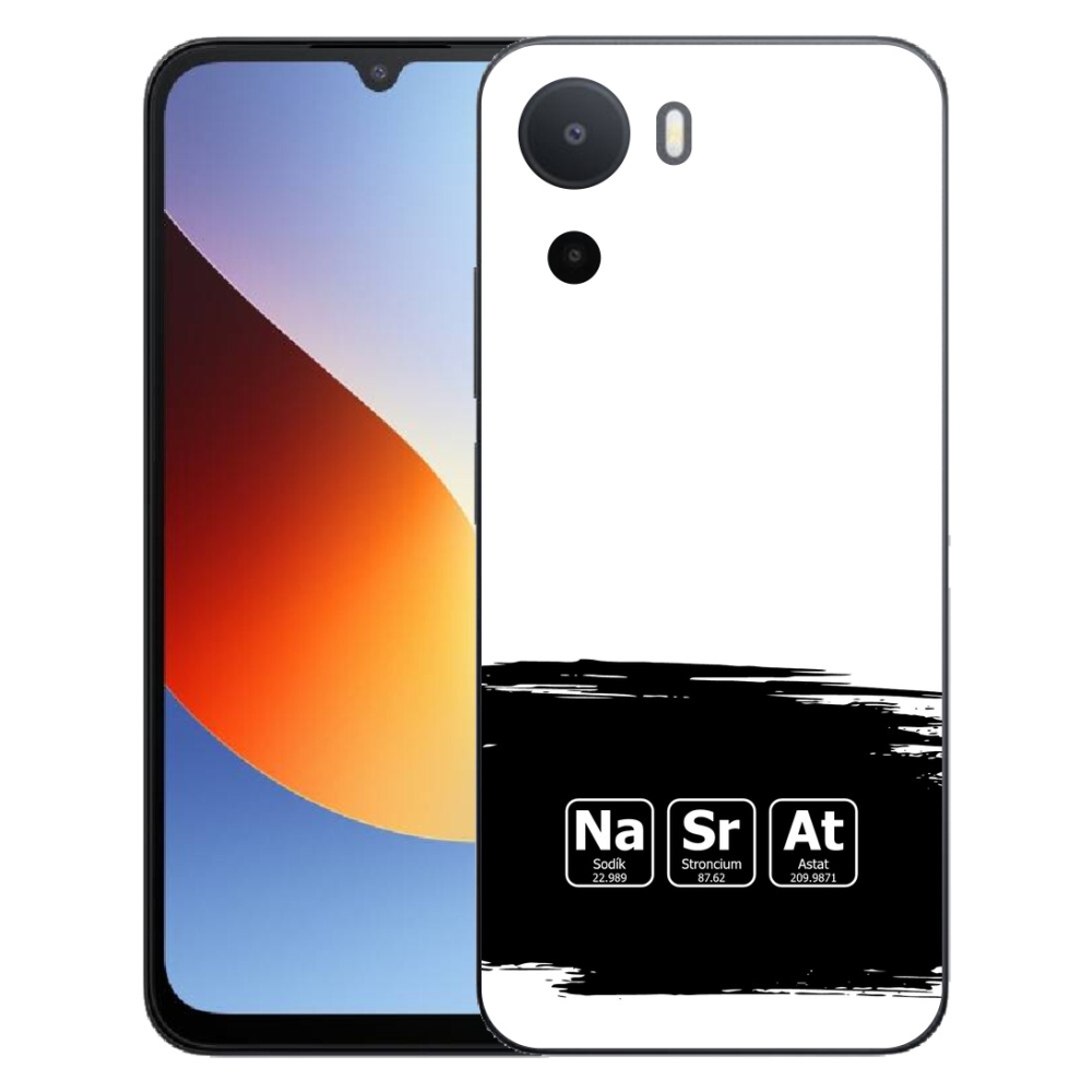 Gelový kryt mmCase na Xiaomi Redmi A7 Pro - chemické prvky černobílé pozadí