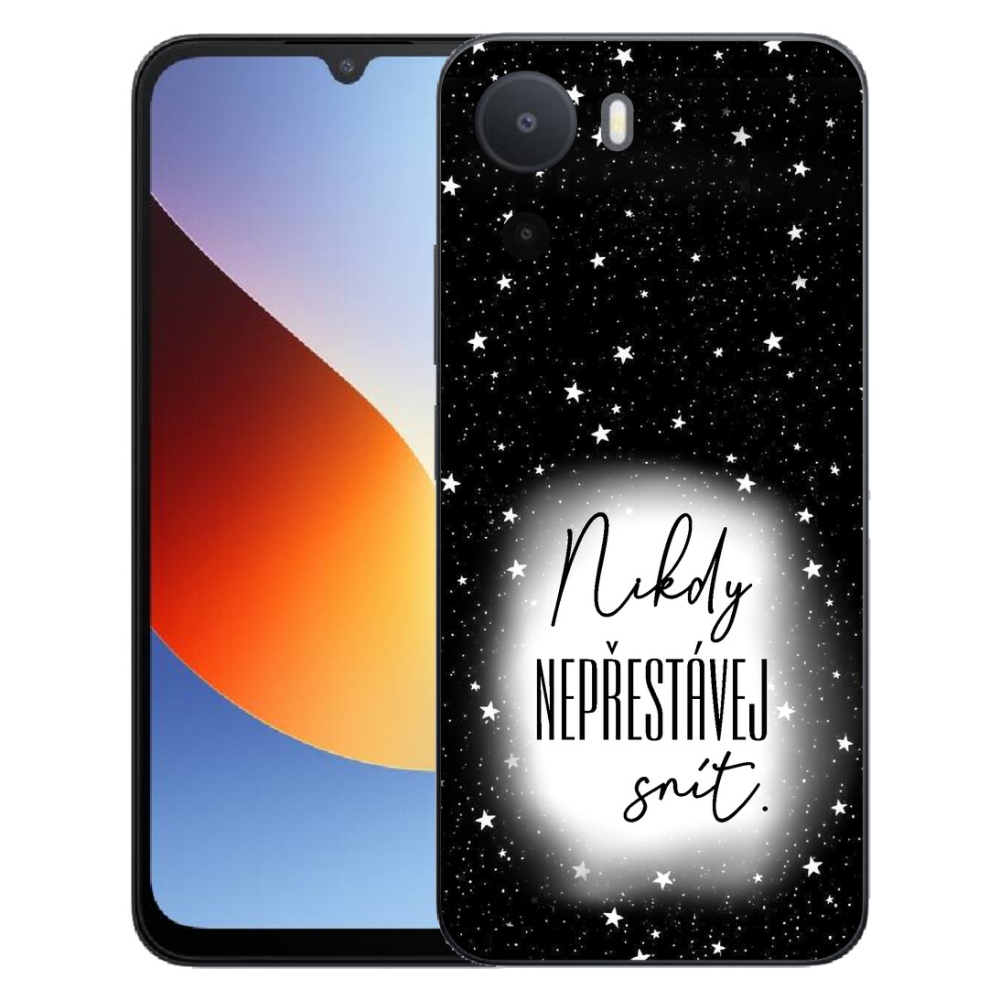 Gelový kryt mmCase na Xiaomi Redmi A7 Pro - citát 1 bíločerné pozadí