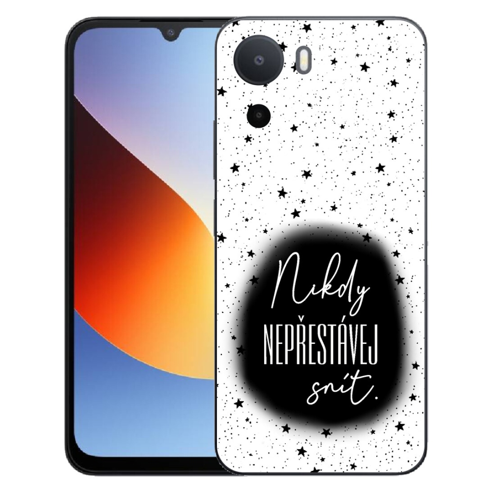 Gelový kryt mmCase na Xiaomi Redmi A7 Pro - citát 1 černobílé pozadí