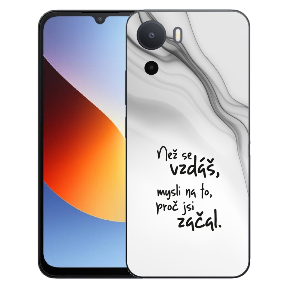 Gelový kryt mmCase na Xiaomi Redmi A7 Pro - citát 2 bílé pozadí